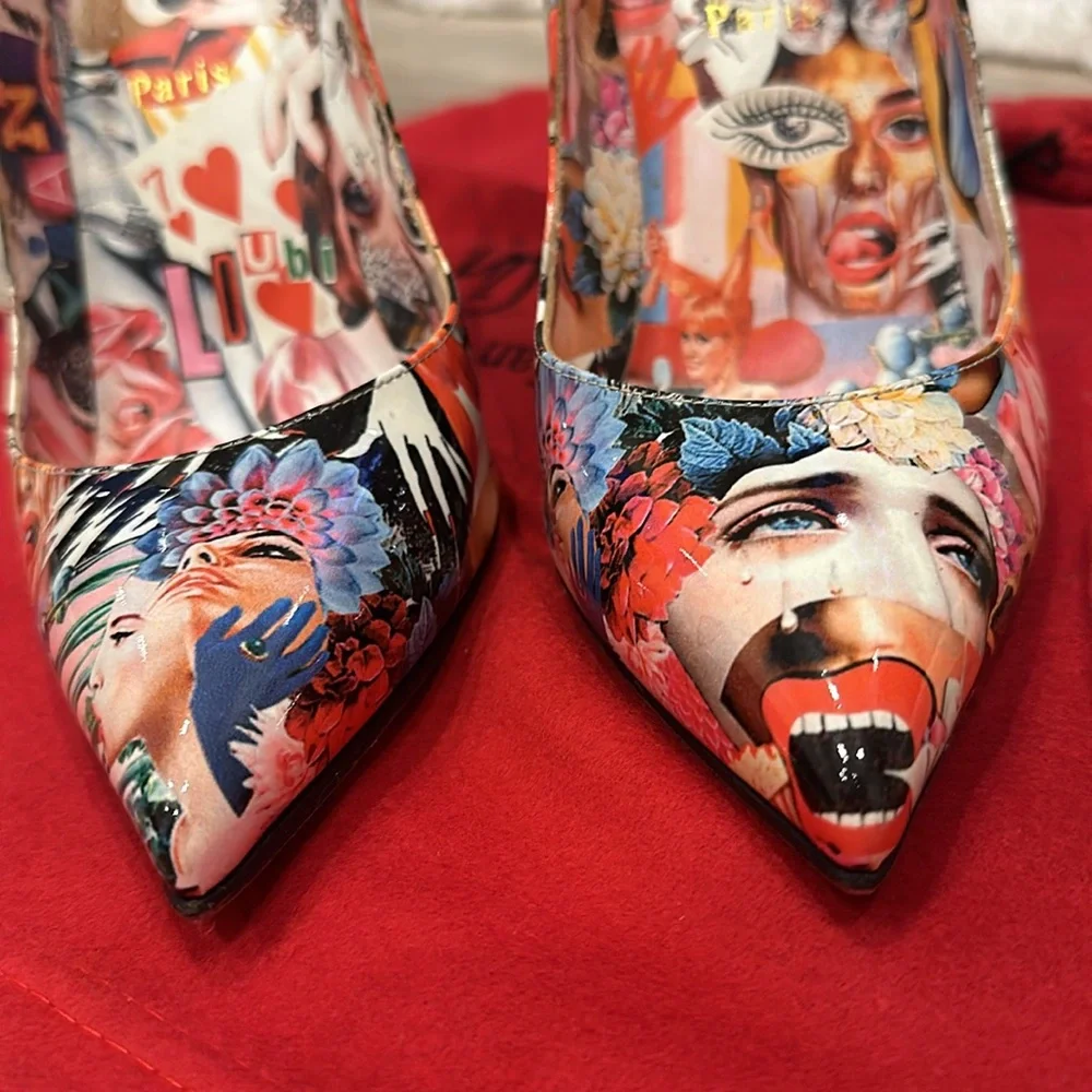 Limited Edition Christian Louboutin Hot Chick Scallop Pointed Toe Pump- SZ 40 - Picture 8 of 13